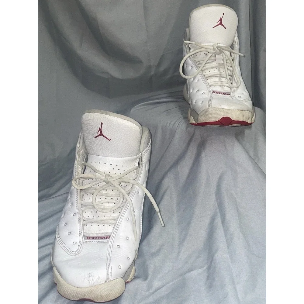 Jordan Air Jordan 13 Retro Grey White Red High Top Leather Sneaker Mens 9